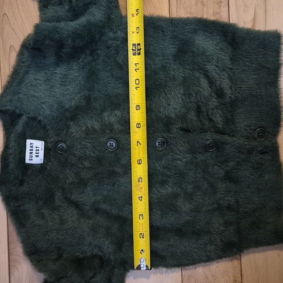 Sunday Best Women's Size XS Forest Green Fuzzy Cardigan - Picture 5 of 6